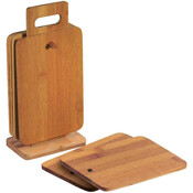 Kesper FSC® Bamboe Snijplanken Set - 7-delig - Met 1x standaard & 6x Bamboe Houten Snijplanken - Afm. Snijplanken: 22 x 14 x 0.8 Cm.