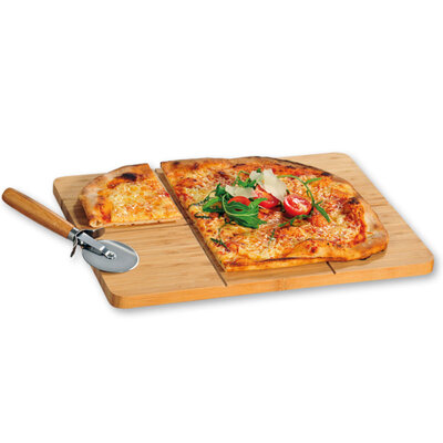 Kesper FSC® Bamboe houten Pizzabord - Rechthoekig - Bamboo Hout - Pizzaplaat - Pizzaplank - Pizza bord - Pizza serveerplank - Afm. 40 x 30 x 1.5 Cm.