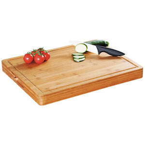 Kesper Zeer Luxe Proffesionele Snijplank, Bamboe 50 x 40 x 5 cm - Met handvat uitsparing