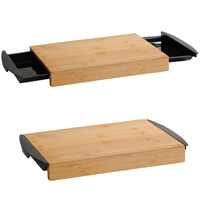 Kesper 2-1 FSC® Bamboe Snijplank met 2 uitschuifbare opvang bakken - 2 Opvangbakken voor Groente of fruit - Keuken snijplank Rechthoekig - Snij Plank met opvangbak - Afm. 41 x 25 x 4 Cm - Zwart