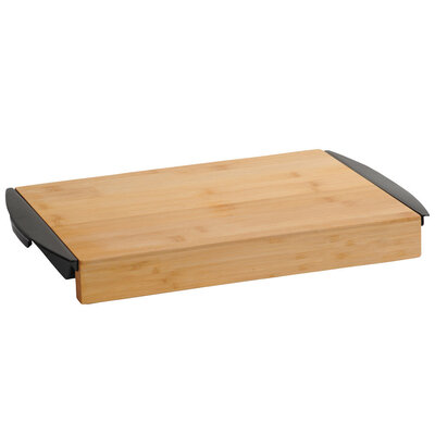 Kesper 2-1 FSC® Bamboe Snijplank met 2 uitschuifbare opvang bakken - 2 Opvangbakken voor Groente of fruit - Keuken snijplank Rechthoekig - Snij Plank met opvangbak - Afm. 41 x 25 x 4 Cm - Zwart