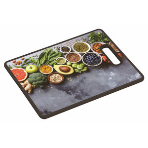 Kesper Snij- en Serveerplank - Afm. 38 x 30x 1.2 Cm - Kunststof - Motief: Healthy Kitchen