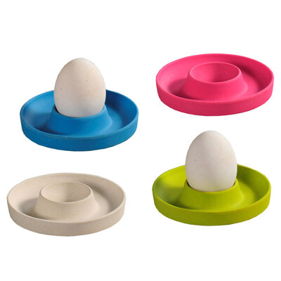 Kesper Eierdopjes set van 4 Stuks - Met praktische rand voor neerleggen van de eierschaal - Eierdoppen Set 4-Delig - Egg cups - Melamine plastic - MIX KLEUREN