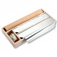 Kesper FSC® Keuken Foliedispenser voor 2 Rollen folie - Wit FSC® Bamboe Hout - Met 2 opbergvakken - Keuken lade Folie dispenser voor aluminium- & huishoudfolie