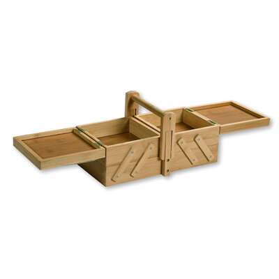 Kesper FSC® Naaidoos / Materiaaldoos - Uitklapbaar - Voorzien van Speldenkussen - Afm:  29 x 16.5 x 17 Cm.