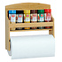 Kesper FSC® Houten Kruidenrek & Keukenrolhouder - Muur / wand montage - 2in1 Keuken Rol houder & Kruiden Organizer INCLUSIEF 6x Gevulde Kruiden potjes