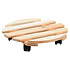 Kesper Plantentrolley - Rond - Max Belasting 100kg - FSC® Dennenhout - Plantenonderzetter van hout - Plantroller met 4 zwenkwielen - Afm. 35 x 35 x 8 Cm. - Natuur