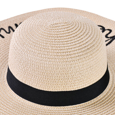 Decopatent Decopatent - Zonnehoed Dames - Hello Summer - Zomerhoed - Strohoed UV - Strandhoed Hoofddeksel met Brede rand - Hoed voor Volwassenen - Kleur: Naturel