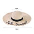 Decopatent Decopatent - Zonnehoed Dames - Hello Summer - Zomerhoed - Strohoed UV - Strandhoed Hoofddeksel met Brede rand - Hoed voor Volwassenen - Kleur: Naturel