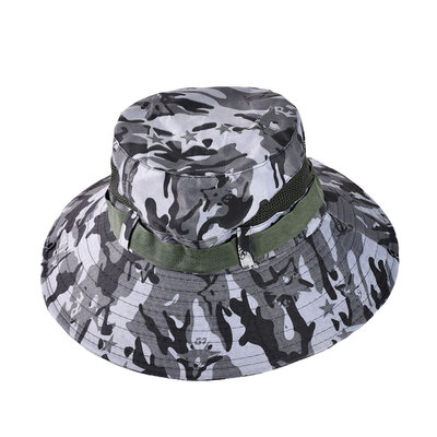 Decopatent Decopatent - Camouflage Jungle Hoed - Bucket Hat Safari - Vissershoedje Heren - Dames - Volwassenen - Maat 56/58 - Zonnehoed Outdoor Vissershoed - Kleur: Army GRIJS