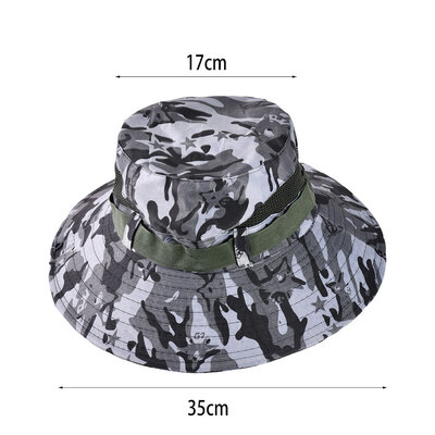 Decopatent Decopatent - Camouflage Jungle Hoed - Bucket Hat Safari - Vissershoedje Heren - Dames - Volwassenen - Maat 56/58 - Zonnehoed Outdoor Vissershoed - Kleur: Army GRIJS