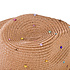 Decopatent Decopatent - Zonnehoed Dames - Festival Hoed met Glitters - Zomerhoed - Strohoed UV - Strandhoed Hoofddeksel met Brede rand - Hoed voor Volwassenen - Kleur: Naturel