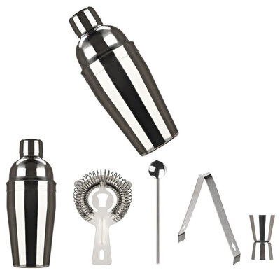 Decopatent Decopatent® Cocktail Set 5-delig - Professionele barset met Shaker - Cocktail maatbeker - Zeef - Barmixer - Cocktailshaker set