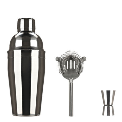 Decopatent Decopatent® Cocktail Set 4-delig - Professionele barset met Shaker - Cocktail maatbeker - Zeef - Cocktailshaker set