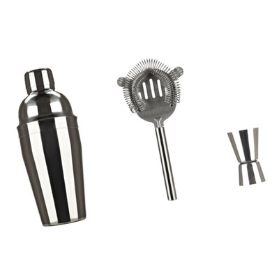 Decopatent Decopatent® Cocktail Set 4-delig - Professionele barset met Shaker - Cocktail maatbeker - Zeef - Cocktailshaker set