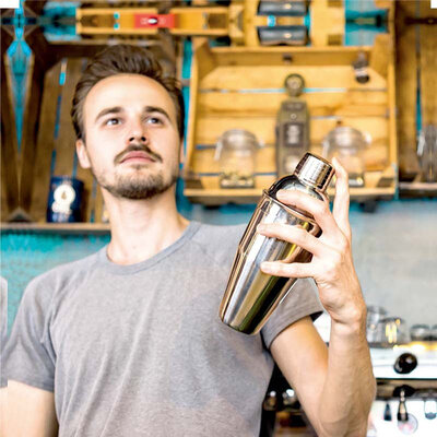 Decopatent Decopatent® Cocktail Set 4-delig - Professionele barset met Shaker - Cocktail maatbeker - Zeef - Cocktailshaker set