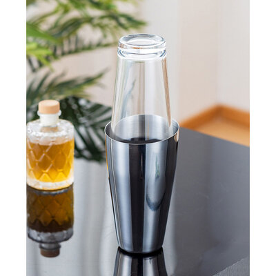 Decopatent Decopatent® PRO Cocktail Shaker Set 6-delig - Rvs Barset met Glas en Shaker - Maatbeker - Stamper Zeef - Mixer - Flessenopener - Cocktailshaker