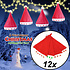 Decopatent Decopatent - 12 STUKS MIX Kerstmutsen met Verlichting - Kerstmuts met Lichtjes - Kerstmuts met LED-verlichting - Christmas Cap with Light - Kerst muts Volwassenen met Lampjes - INCLUSIEF Batterijen