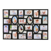 Decopatent Decopatent - XL Fotolijst Collage voor 24 Foto's van (15x10 & 10x15 Cm) - Fotolijsten - Fotolijstje met 24 fotokaders - 86.5 x 58 Cm - Zwart