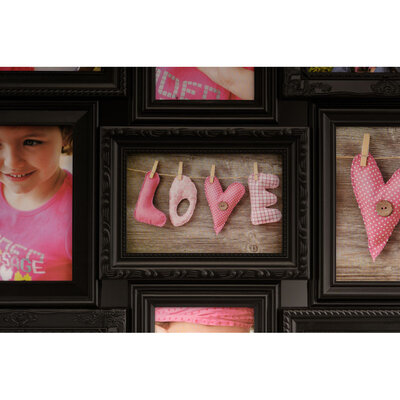 Decopatent Decopatent - XL Fotolijst Collage voor 18 Foto's van (10x15 & 15x10 Cm) - Fotolijsten - Fotolijstje met 18 fotokaders - 52 x 102 Cm - Zwart