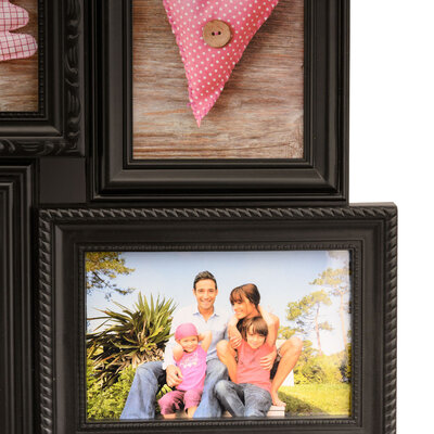 Decopatent Decopatent - XL Fotolijst Collage voor 18 Foto's van (10x15 & 15x10 Cm) - Fotolijsten - Fotolijstje met 18 fotokaders - 52 x 102 Cm - Zwart