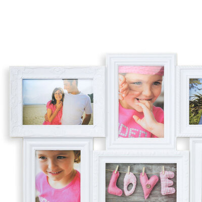 Decopatent Decopatent - XL Fotolijst Collage voor 18 Foto's van (10x15 & 15x10 Cm) - Fotolijsten - Fotolijstje met 18 fotokaders - 52 x 102 Cm - Wit