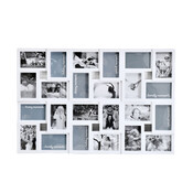 Decopatent Decopatent - XL Fotolijst Collage voor 24 Foto's van (15x10 & 10x15 Cm) - Fotolijsten - Fotolijstje met 24 fotokaders - 85.5 x 57 Cm - Wit