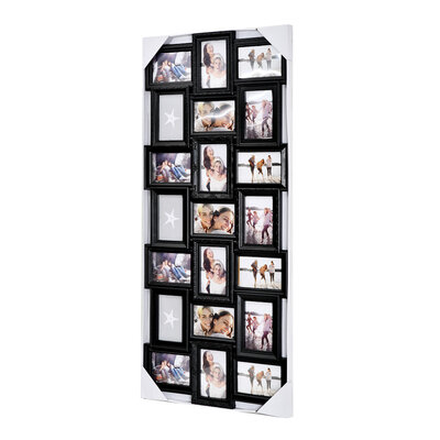 Decopatent Decopatent - XL Fotolijst Collage voor 21 Foto's van (10x15 & 15x10 Cm) - Fotolijsten - Fotolijstje met 18 fotokaders - 58.5 x 111 Cm - Zwart
