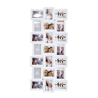 Decopatent Decopatent - XL Fotolijst Collage voor 21 Foto's van (10x15 & 15x10 Cm) - Fotolijsten - Fotolijstje met 18 fotokaders - 58.5 x 111 Cm - Wit