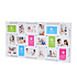Decopatent Decopatent - XL Fotolijst Collage voor 18 Foto's van (10x15 & 15x10 Cm) - Fotolijsten - Fotolijstje met 18 fotokaders - 89 x 46 Cm - Wit