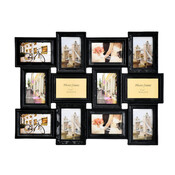 Decopatent Decopatent - Fotolijst Collage voor 12 Foto's van (10x15 & 15x10 Cm) - Fotolijsten - Fotolijstje met 12 fotokaders - 70 x 52 Cm - Zwart