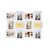 Decopatent Decopatent - Fotolijst Collage voor 12 Foto's van (10x15 & 15x10 Cm) - Fotolijsten - Fotolijstje met 12 fotokaders - 70 x 52 Cm - Wit