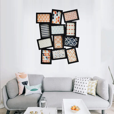 Decopatent Decopatent - Fotolijst Collage voor 12 Foto's van (10x15 & 15x10 Cm) - Fotolijsten - Fotolijstje met 12 fotokaders - 47 x 61 Cm - Zwart