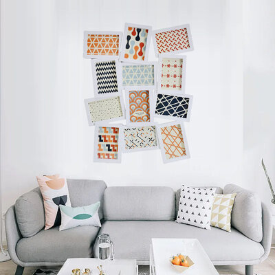 Decopatent Decopatent - Fotolijst Collage voor 12 Foto's van (10x15 & 15x10 Cm) - Fotolijsten - Fotolijstje met 12 fotokaders - 47 x 61 Cm - Wit