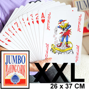 Decopatent Decopatent - XXL Jumbo Speelkaarten - Playing Cards Groot - Extra Grote XXL Speelkaart - Groot formaat - 26 x 37 Cm - XXL Formaat - Speelkaarten Gigantisch Groot