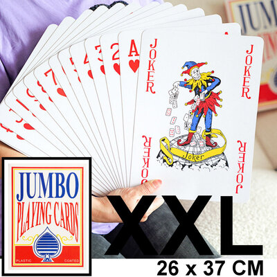 Decopatent Decopatent - XXL Jumbo Speelkaarten - Playing Cards Groot - Extra Grote XXL Speelkaart - Groot formaat - 26 x 37 Cm - XXL Formaat - Speelkaarten Gigantisch Groot