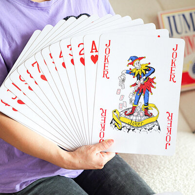 Decopatent Decopatent - XXL Jumbo Speelkaarten - Playing Cards Groot - Extra Grote XXL Speelkaart - Groot formaat - 26 x 37 Cm - XXL Formaat - Speelkaarten Gigantisch Groot