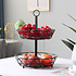 Decopatent Decopatent - 2-laags Ronde Fruit etagere - Fruitschaal Rond - Fruitmand - Ø29CM - Metaal - Modern en Stijlvol - Afmetingen: 29 x 29 x 42 Cm