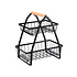 Decopatent Decopatent - 2-Laags Fruit Etagere Fruitschaal - Fruitschaal Rechthoekig - Metaal - Fruit Etagere 2 Lagen - Fruitmand Zwart - Modern en Stijlvol - Afm: 27 x 17 x 30 Cm