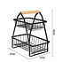 Decopatent Decopatent - 2-Laags Fruit Etagere Fruitschaal - Fruitschaal Rechthoekig - Metaal - Fruit Etagere 2 Lagen - Fruitmand Zwart - Modern en Stijlvol - Afm: 27 x 17 x 30 Cm