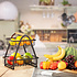 Decopatent Decopatent - 2-Laags Fruit Etagere Fruitschaal - Fruitschaal Rechthoekig - Metaal - Fruit Etagere 2 Lagen - Fruitmand Zwart - Modern en Stijlvol - Afm: 27 x 17 x 30 Cm
