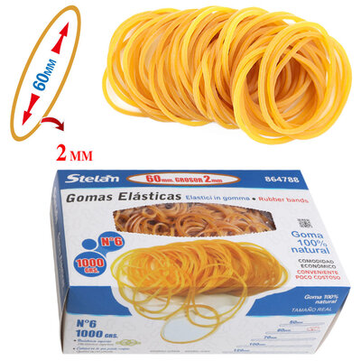 Decopatent Decopatent - 1.000 Stuks Elastieken Ø60mm x2mm - Post Elastiekjes rubber - Rubber Bands - Duurzaam materiaal - Elastiek 2 mm x 60 mm - In Doos