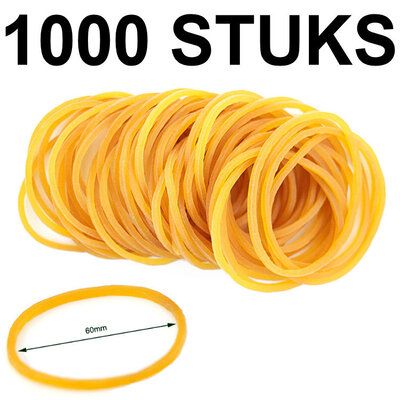 Decopatent Decopatent - 1.000 Stuks Elastieken Ø60mm x2mm - Post Elastiekjes rubber - Rubber Bands - Duurzaam materiaal - Elastiek 2 mm x 60 mm - In Doos