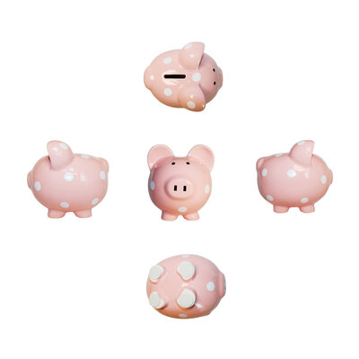 Decopatent Decopatent - Spaarvarken Spaarpot - Keramiek - Afm 15,5 x 12,5 x 14 cm - Spaarpot varken voor volwassenen en kleine kinderen - Cadeau - Kleur: Roze