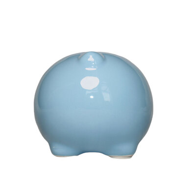 Decopatent Decopatent - Spaarvarken Spaarpot - Keramiek - Afm 14 x 12 x 9 cm - Spaarpot varken voor volwassenen en kleine kinderen - Cadeau - Kleur: Blauw