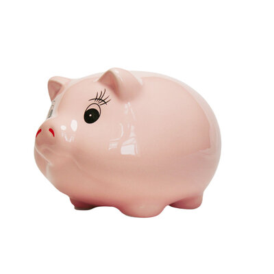 Decopatent Decopatent - Spaarvarken Spaarpot - Keramiek - Afm 14 x 12 x 9 cm - Spaarpot varken voor volwassenen en kleine kinderen - Cadeau - Kleur: Roze