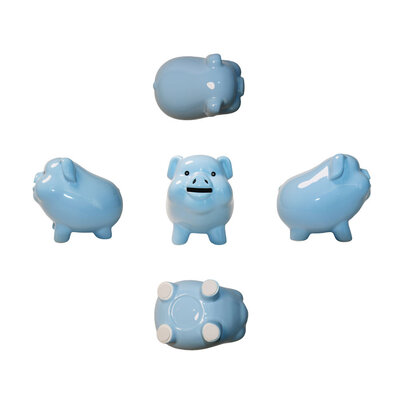 Decopatent Decopatent - Spaarvarken Spaarpot - Keramiek - Afm 16 x 12.5 x 14 cm - Spaarpot varken voor volwassenen en kleine kinderen - Cadeau - Kleur: Blauw