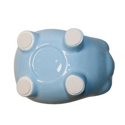 Decopatent Decopatent - Spaarvarken Spaarpot - Keramiek - Afm 16 x 12.5 x 14 cm - Spaarpot varken voor volwassenen en kleine kinderen - Cadeau - Kleur: Blauw