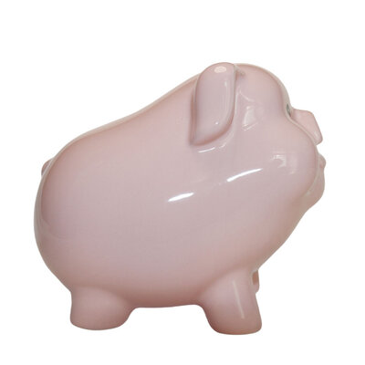 Decopatent Decopatent - Spaarvarken Spaarpot - Keramiek - Afm 16 x 12.5 x 14 cm - Spaarpot varken voor volwassenen en kleine kinderen - Cadeau - Kleur: Roze