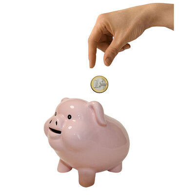 Decopatent Decopatent - Spaarvarken Spaarpot - Keramiek - Afm 16 x 12.5 x 14 cm - Spaarpot varken voor volwassenen en kleine kinderen - Cadeau - Kleur: Roze